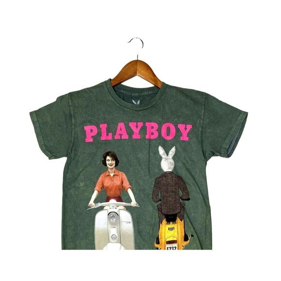 Playboy Vintage Style 1959 Cover Short Sleeve Unisex T Shirt Crew Neck S Green - Picture 3 of 15
